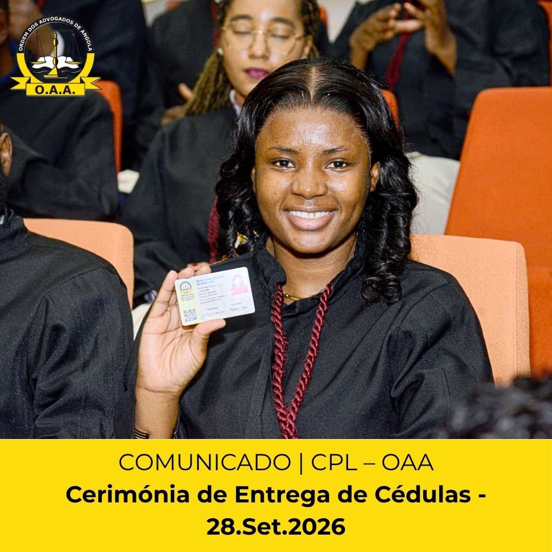 COMUNICADO CPL-OAA | Cerimónia de Entrega de Cédulas - 28 de Set. 2026